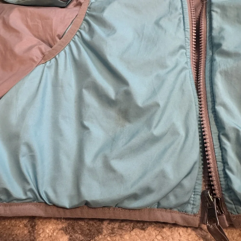 The‎ North Face GIRLS Reversible Fleece Lined Winter Jacket XL, Light Gray/Aqua